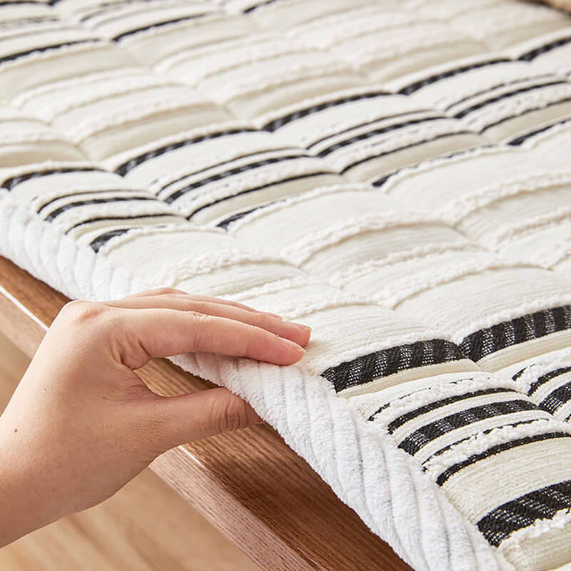 Acogedor chenille de sofá plush rayas tapa de sofá de mascotas de mascotas