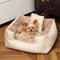 Cozy Diamond Faux Leather Square Dog Bed for Puppies