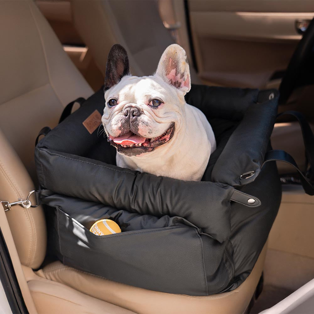 Cama elevadora para asiento de coche para perros de piel sintética de lujo - Urban Voyager