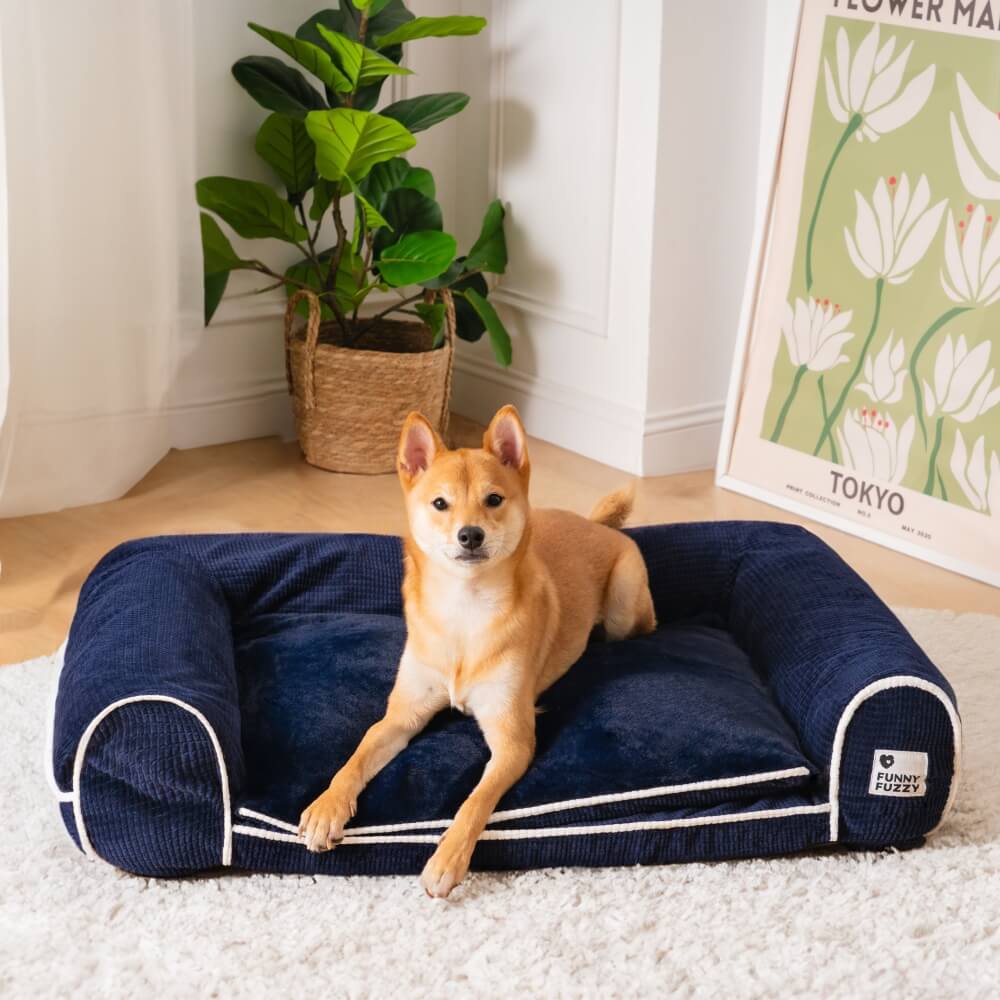 Zweilagiges orthopädisches Deluxe-Flanell-Schlafsofa für Hunde