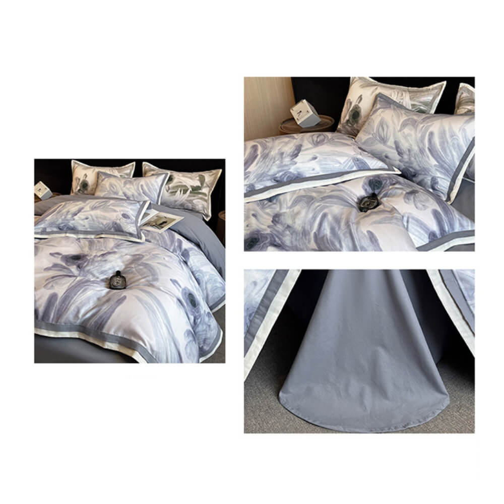 Elegant Floral Skin-friendly Brushed Cotton Bed Sheet Set