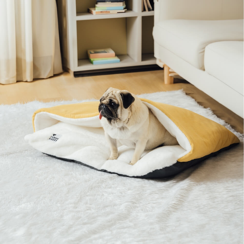 Cama para perros con saco de dormir para cachorros, extremadamente suave y difusa