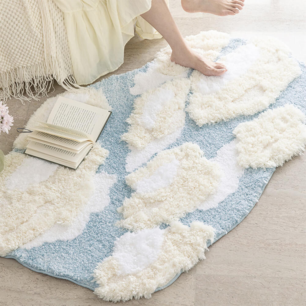 Soft and Luxurious Cloud-Shaped Faux Cashmere Rug - Ultra Plush and Cozy