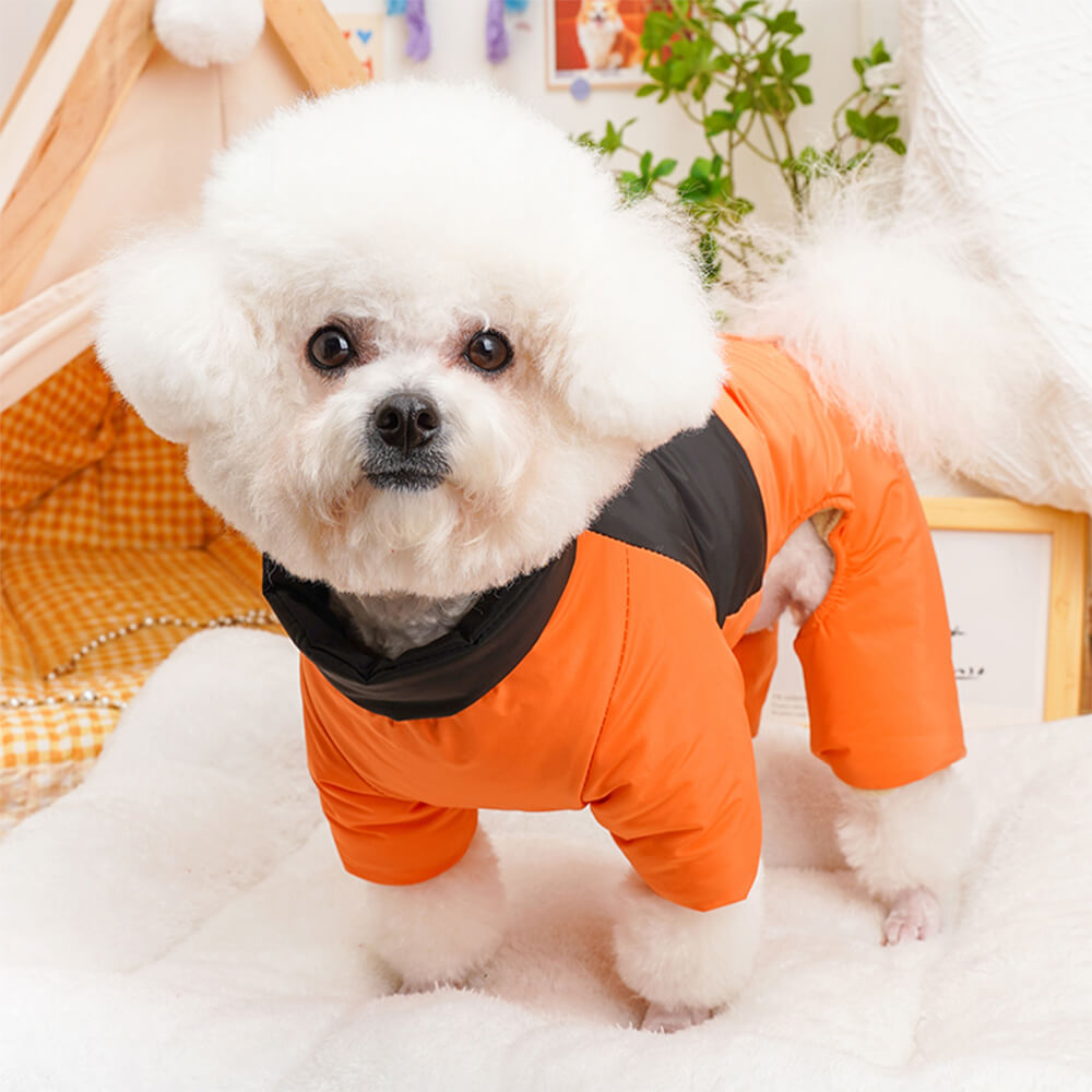 Back-Opening Waterproof & Windproof Four-Legged Outdoor Dog Coat