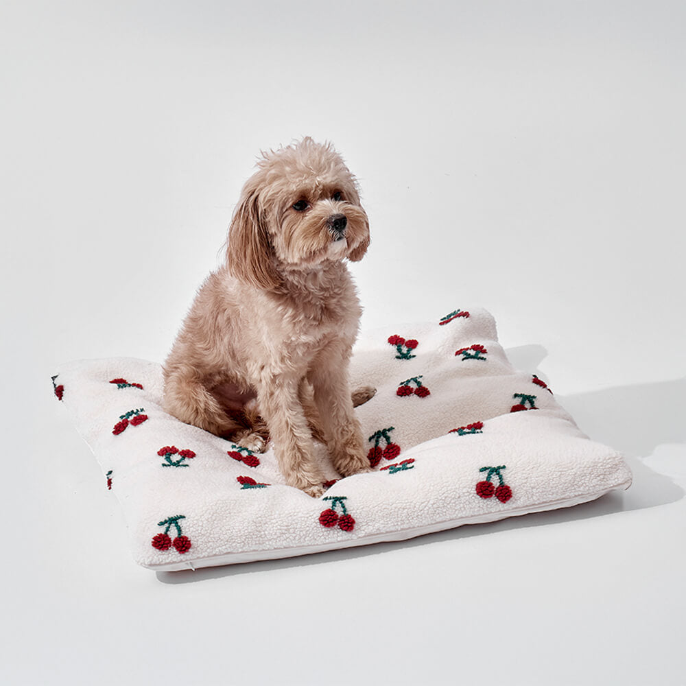 Tapis pour chien et chat en nylon imperméable double face confortable cerise