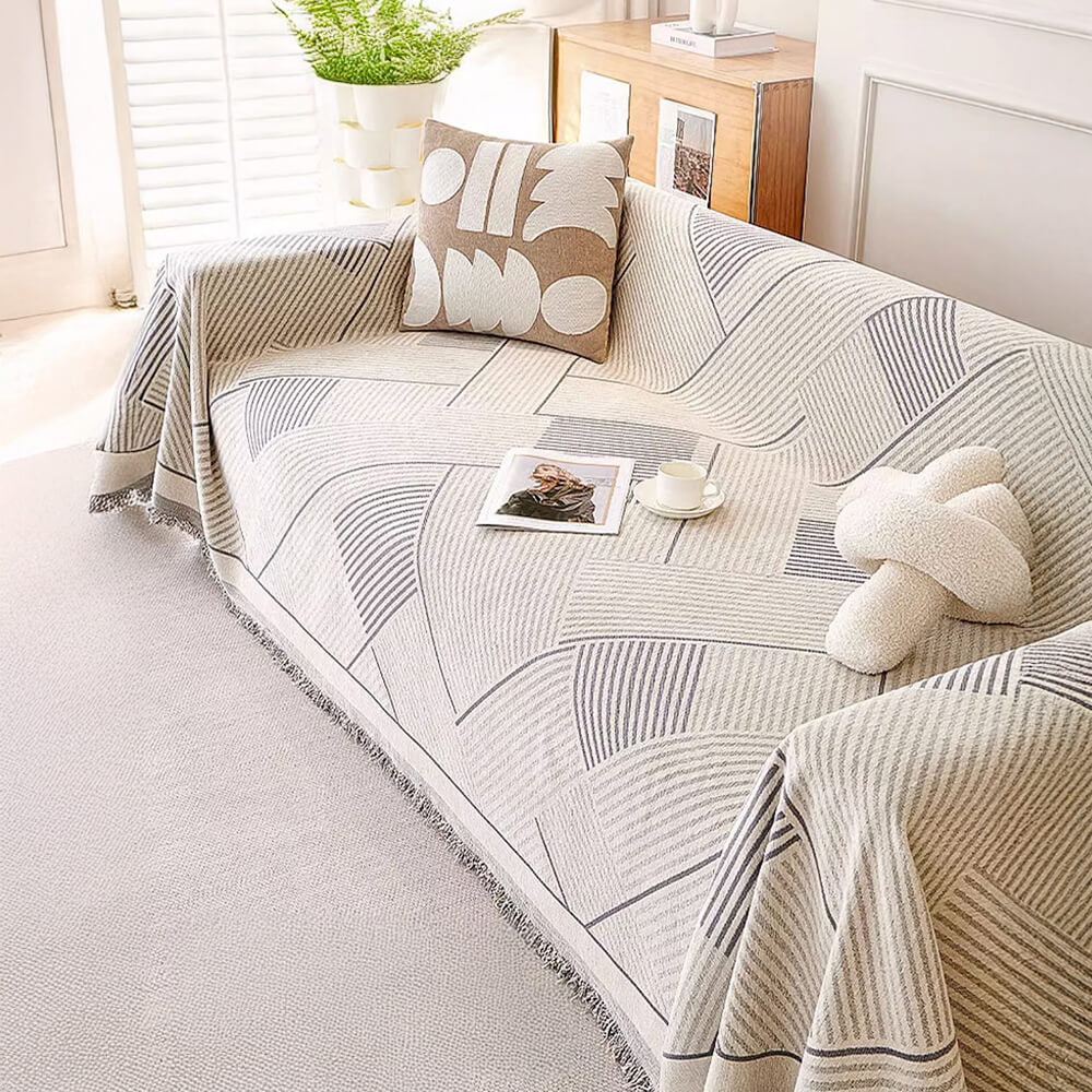 Patrón geométrico de geométrico Chenille Trow Couch Couch