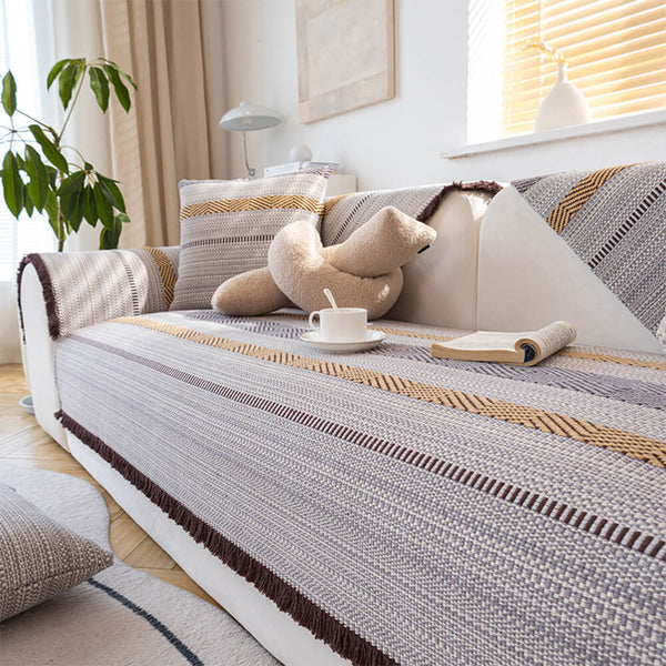 Copertura di divano traspirante in lino in cotone naturale classico