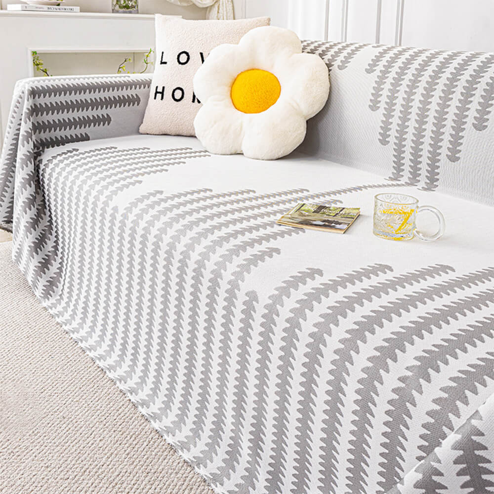 Cooling Breathable Ice Silk Geometric Pattern Couch Cover