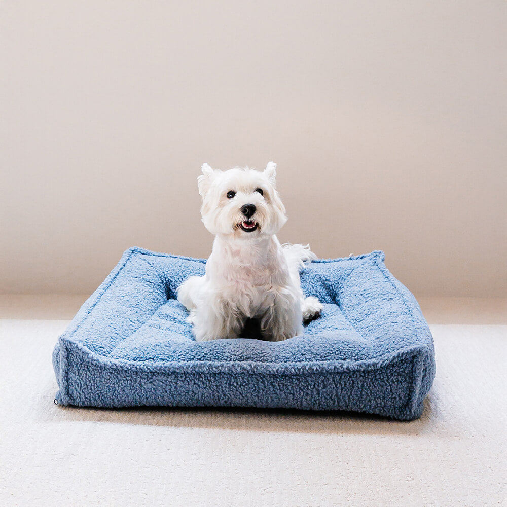 Gebogenes, orthopädisches, wasserdichtes Teddy-Stoffbett für Hunde und Katzen