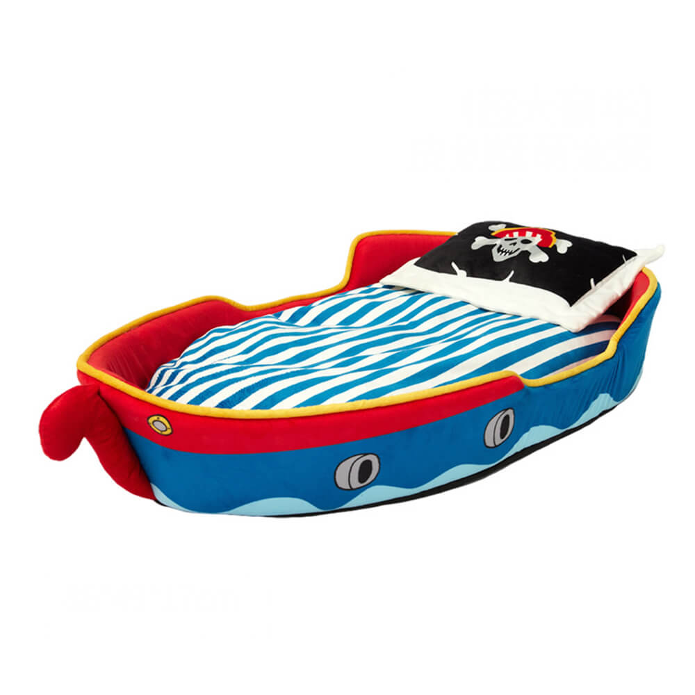 Lit de luxe spacieux pour chien et chat, bateau pirate, doux et lavable