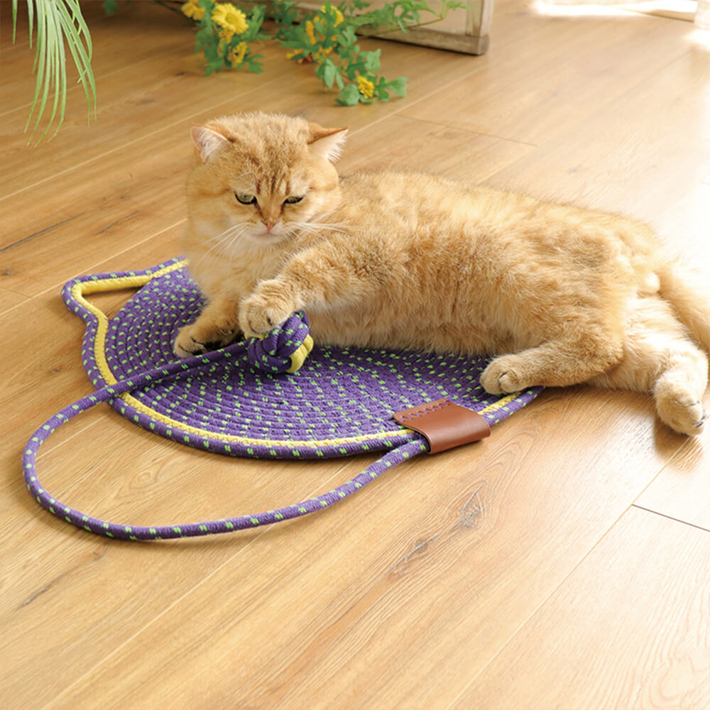 Durable Cat Ear Round Cat Scratching Mat with Toy Ball