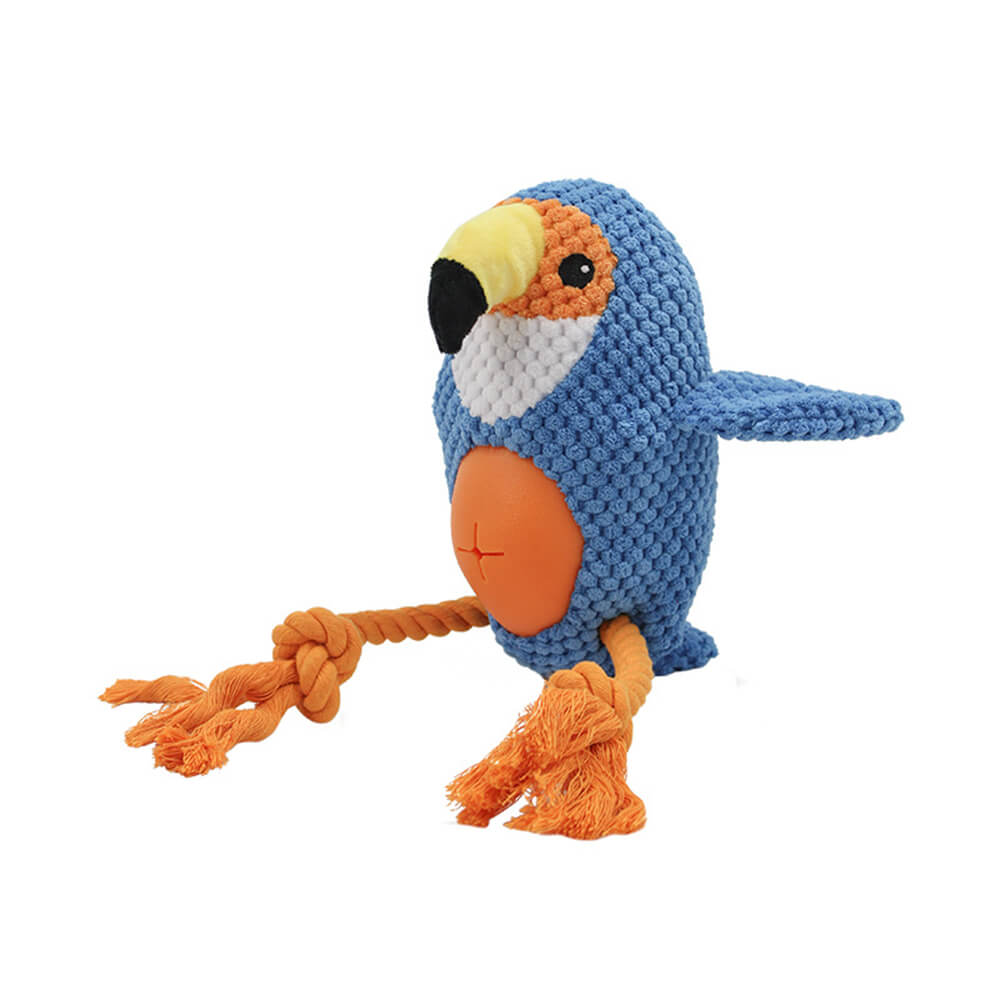 Flamingo Parrot Interactive Durable Rope Chew Dog Toy