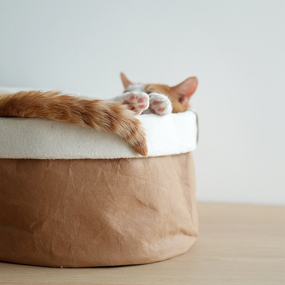 Minimalist Foldable Washable Kraft Paper Cat Bed