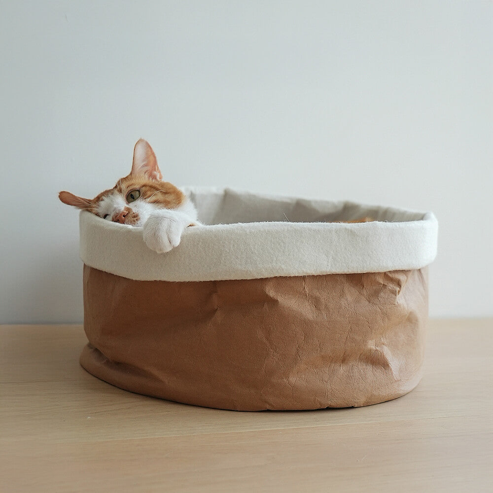 Minimalist Foldable Washable Kraft Paper Cat Bed