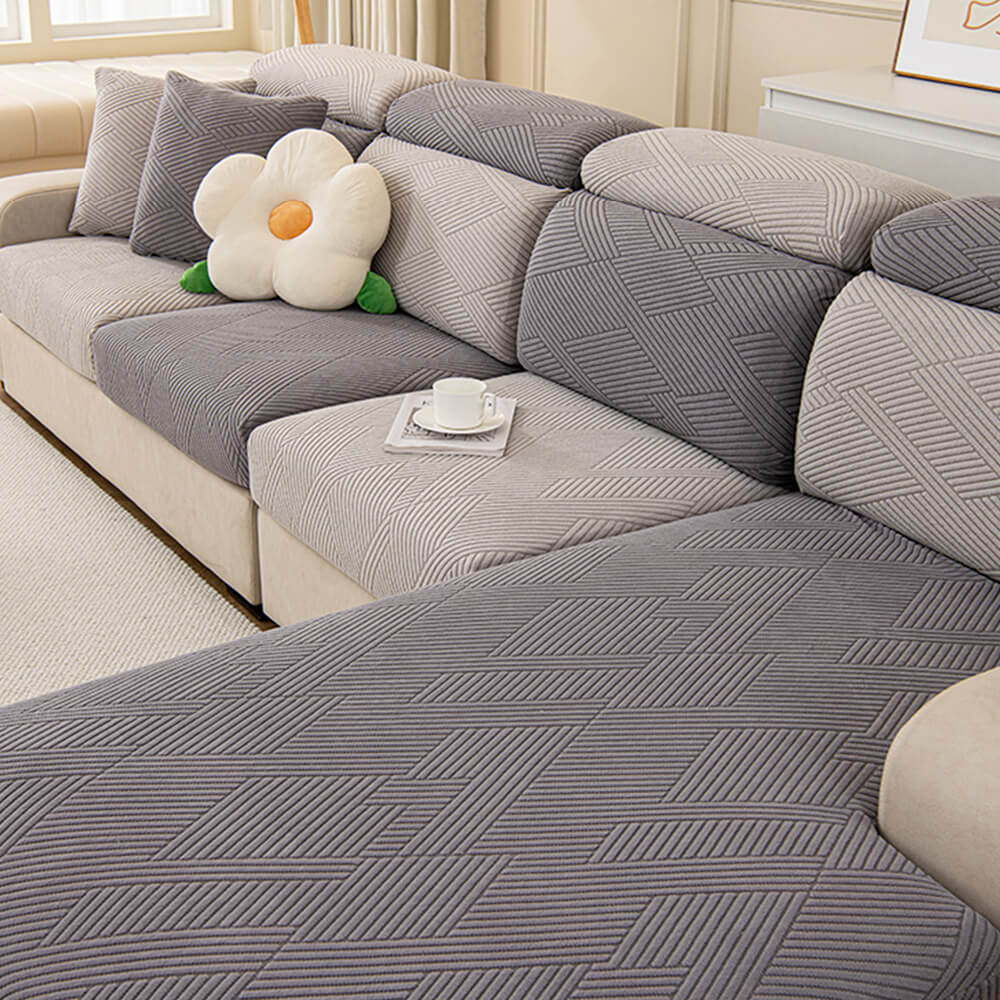 Modern Geometric Stretch Full-Wrap Magic Couch Cover
