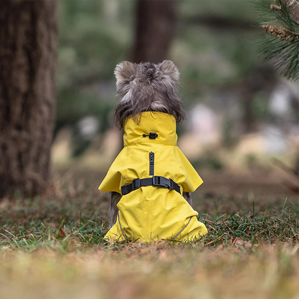 Poncho imperméable léger et réfléchissant à col roulé pour chien, imperméable et réglable