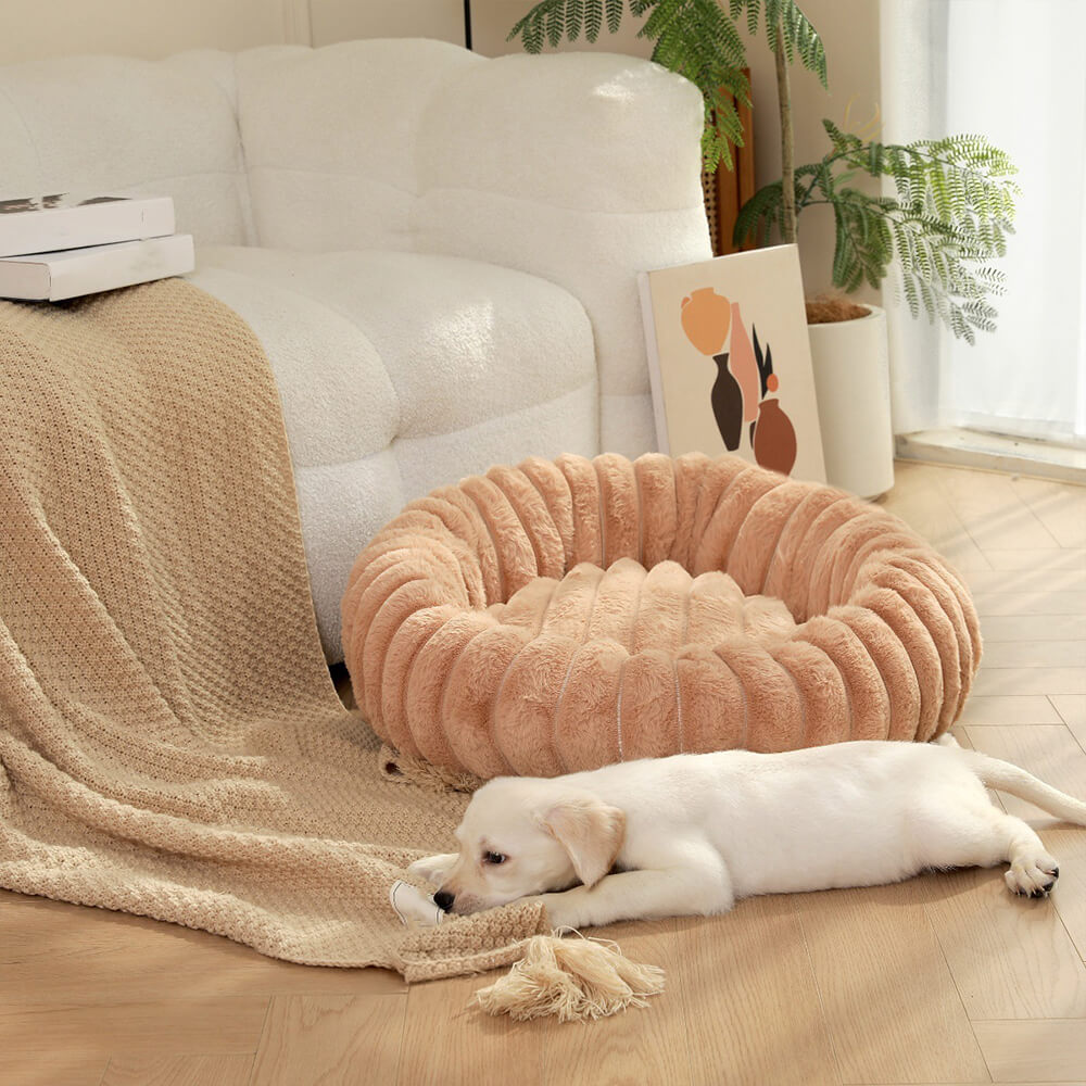 Lit rond en peluche ultra doux pour chien et chat