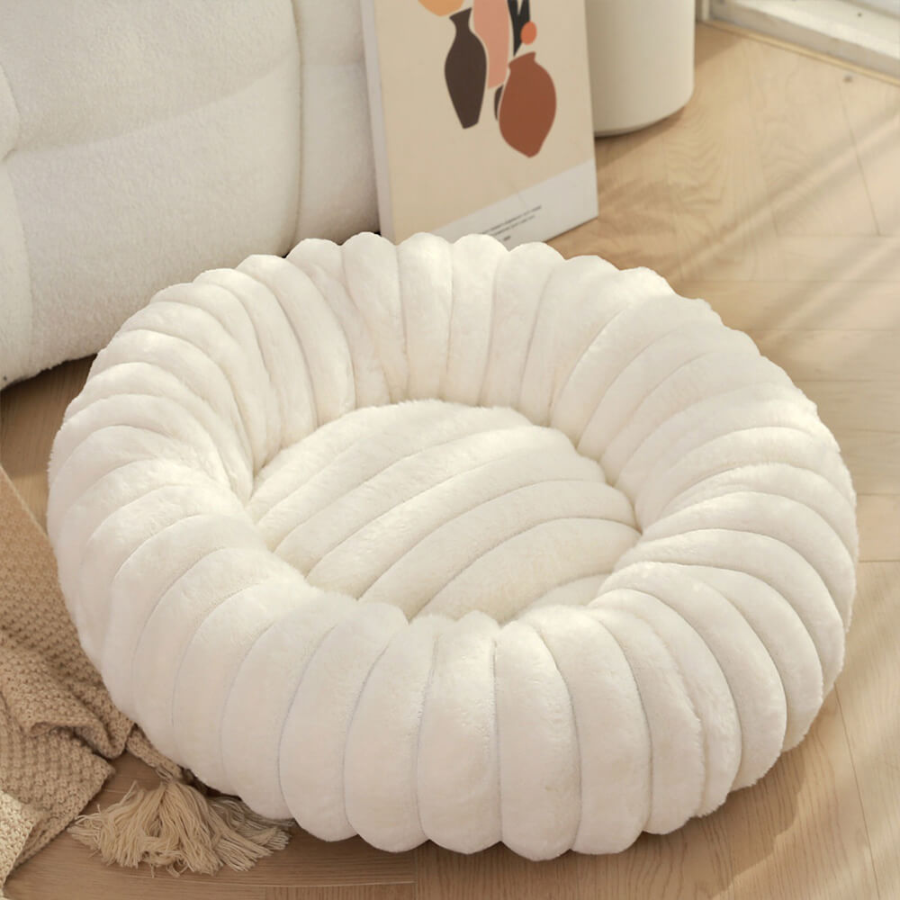 Lit rond en peluche ultra doux pour chien et chat