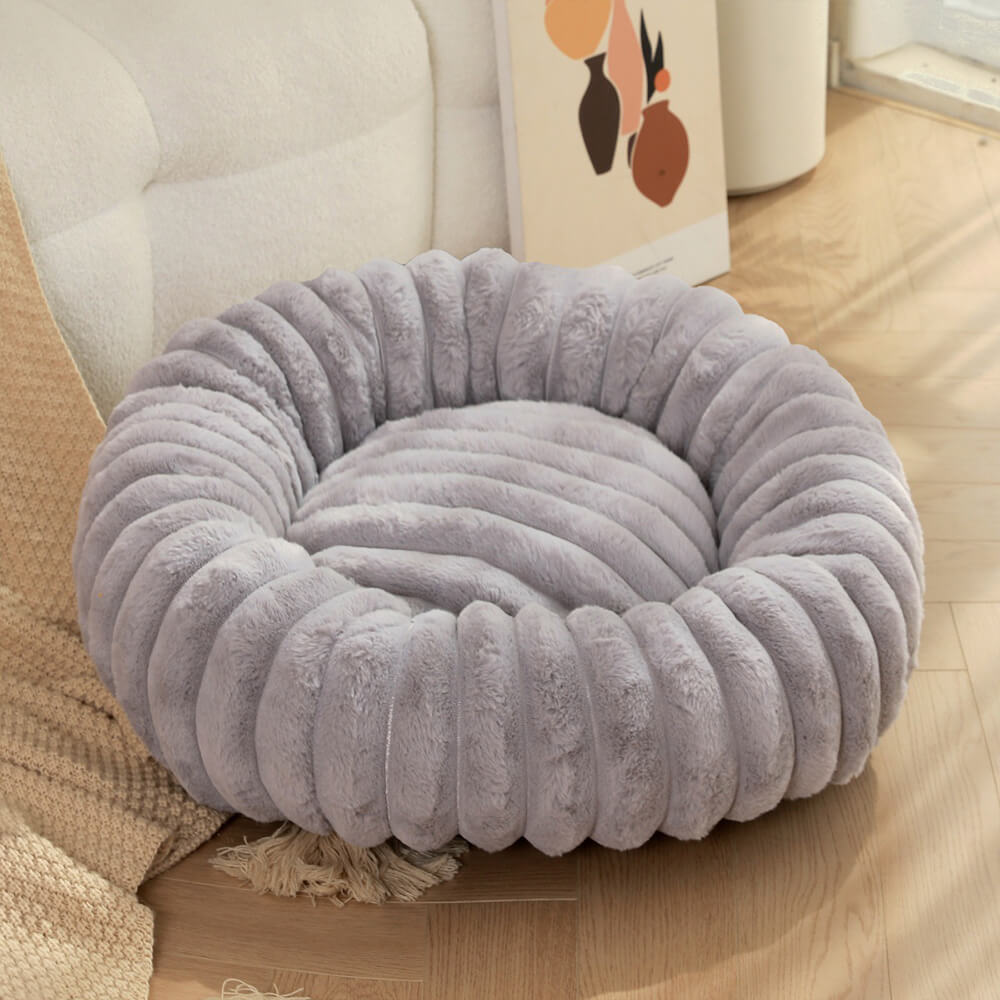 Lit rond en peluche ultra doux pour chien et chat