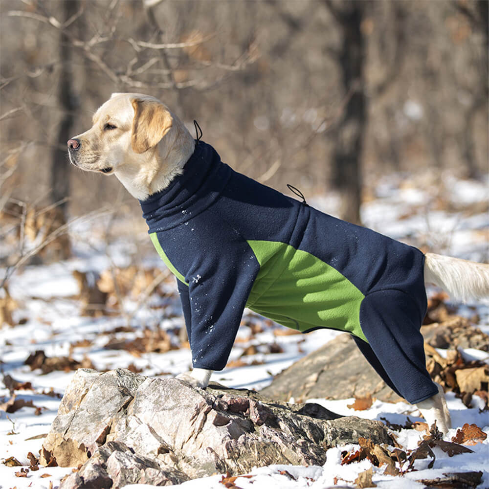 Combinaison pour chien à col roulé en polaire coupe-vent et chaude pour tout le corps