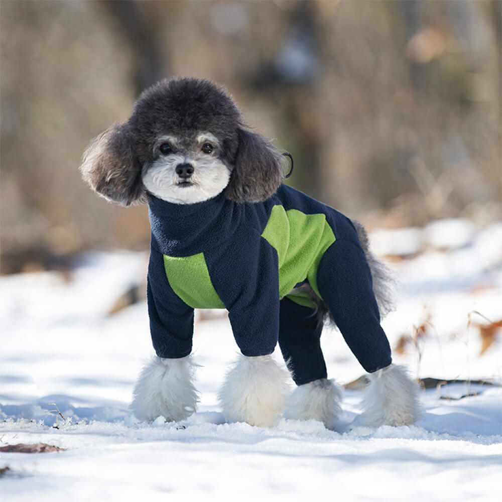 Combinaison pour chien à col roulé en polaire coupe-vent et chaude pour tout le corps