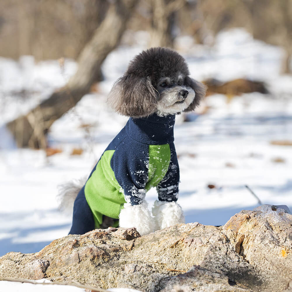 Combinaison pour chien à col roulé en polaire coupe-vent et chaude pour tout le corps