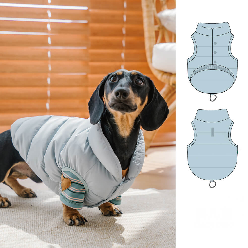 Manteau de gilet anti-rides sans manches rembourré chaud coupe-vent pour chien