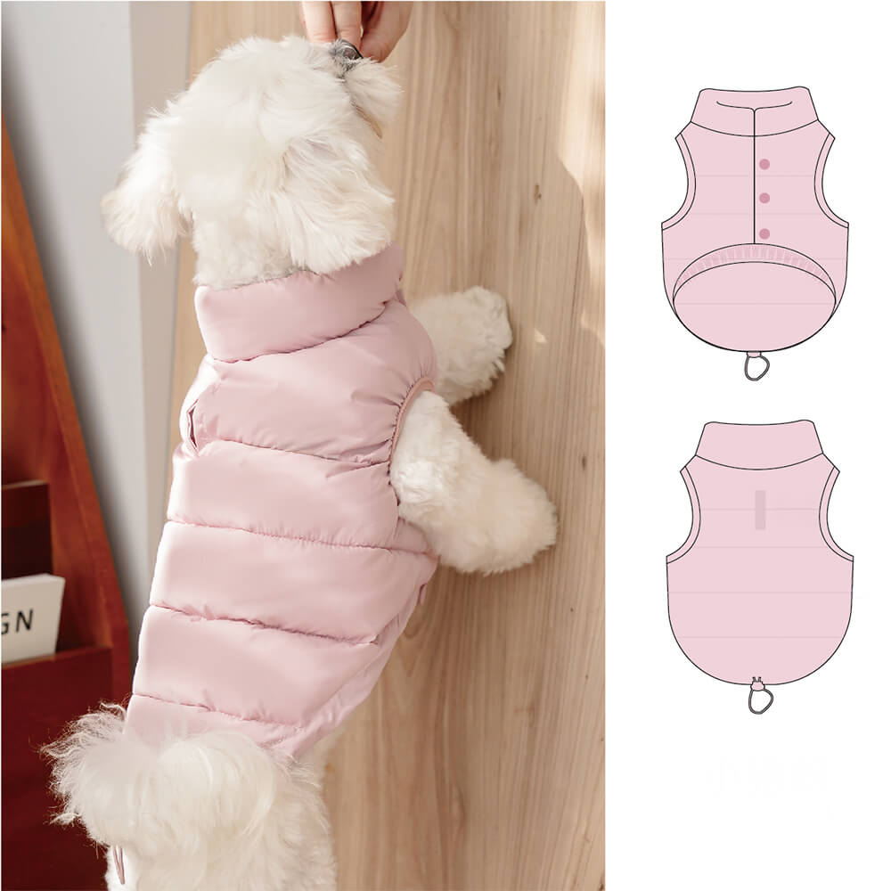 Manteau de gilet anti-rides sans manches rembourré chaud coupe-vent pour chien