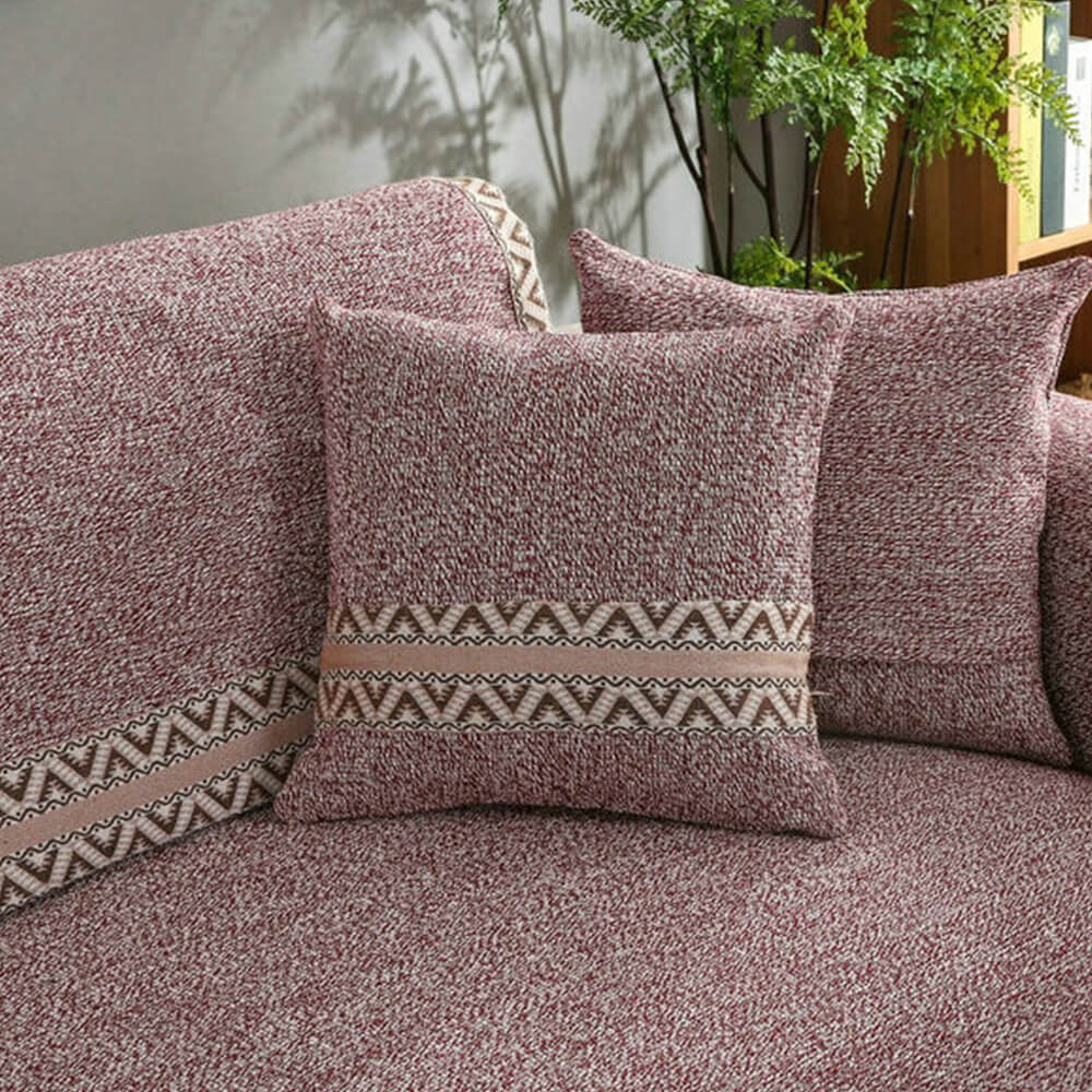 Boho Style Cotton Linen Textured Sofa Couch Cover