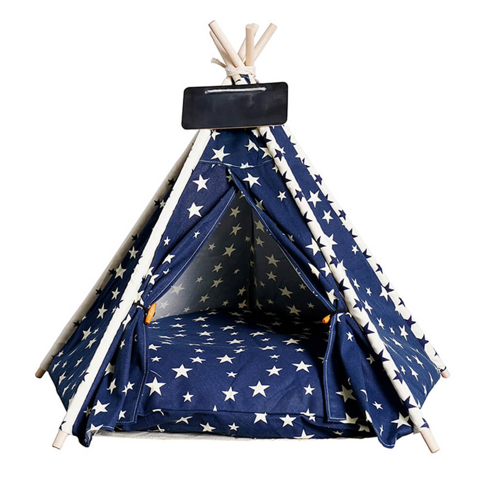 Lightweight Breathable Removable Five-Pointed Star Pet Teepee Tent