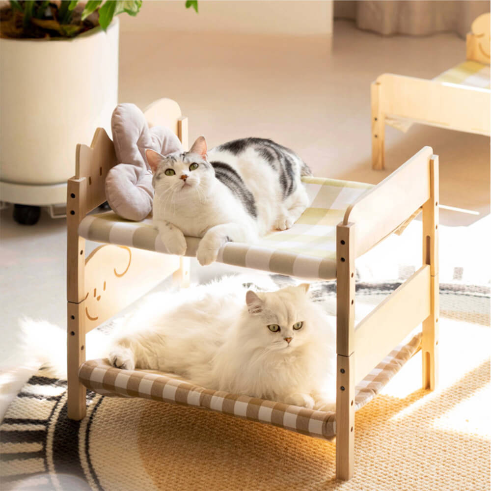 Durable Stackable Wooden Cat Hammock Bed