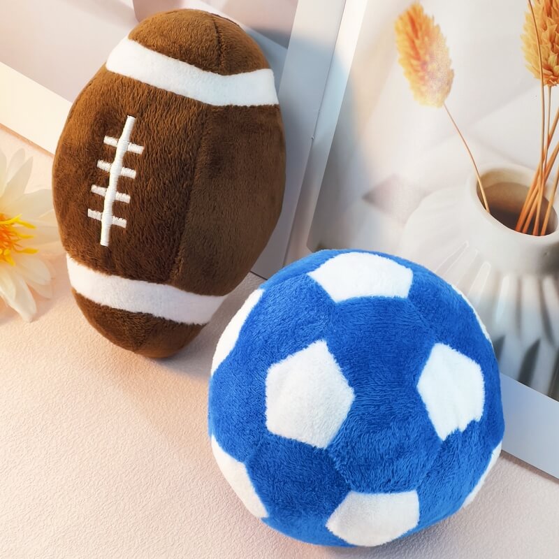 Football Plush Interactive Chew Toy Squeaky Dog Toy