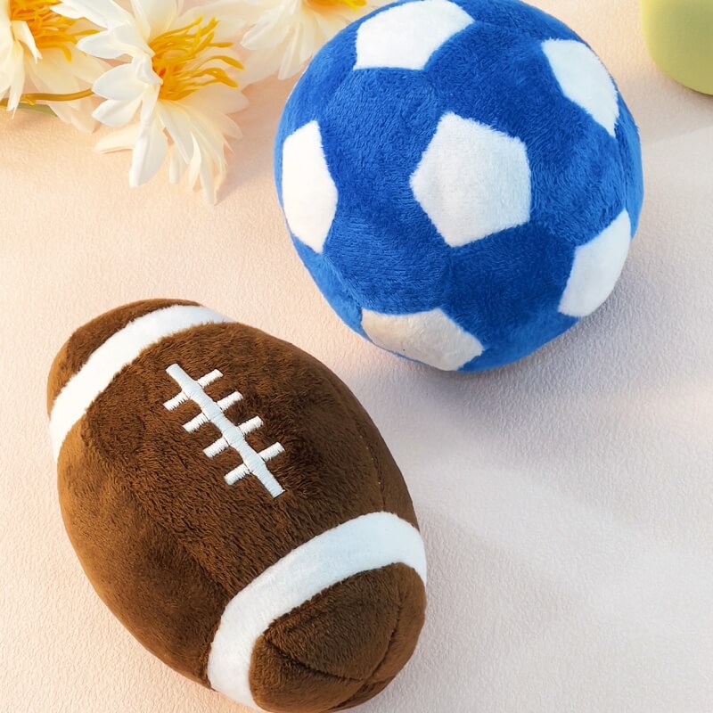 Football Plush Interactive Chew Toy Squeaky Dog Toy
