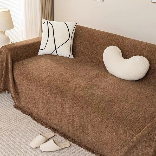 Cobertura completa Herringbone Chenille Sofá Protección de la cubierta del sofá resistente al desgaste