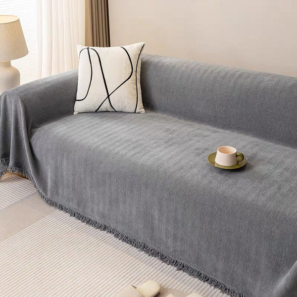Cobertura completa Herringbone Chenille Sofá Protección de la cubierta del sofá resistente al desgaste