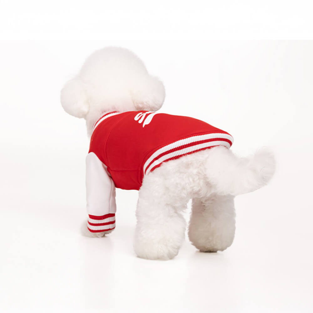 Chic Baseball Style Warm Stretch Silicone & Metal Logo Dog Jacket