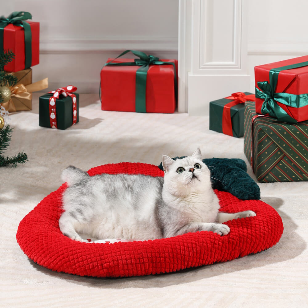 Christmas Bow Wreath Cozy Decor Support Pillow Dog & Cat Bed