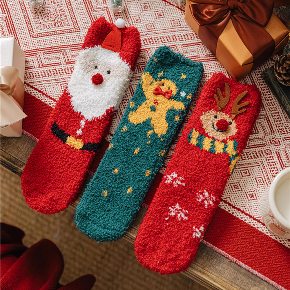 Christmas Santa Claus Knitted Scarf Matching Socks For Pet And Owner