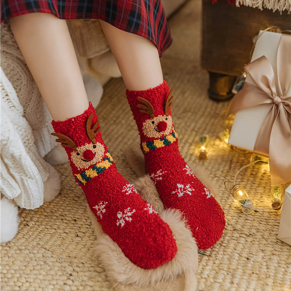 Christmas Santa Claus Knitted Scarf Matching Socks For Pet And Owner