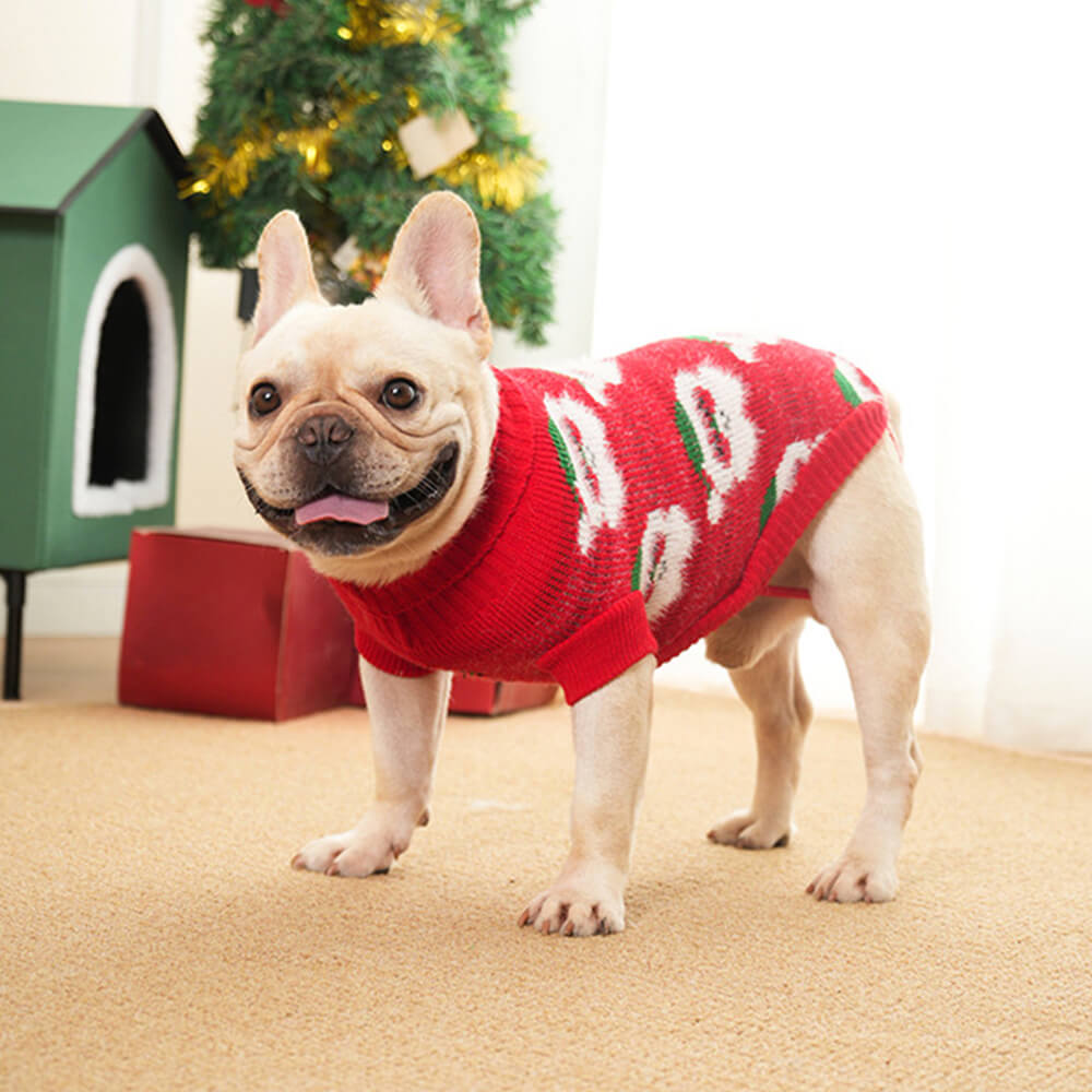 Christmas Turtleneck Dog Knit Sweater Matching Pullover For Dogs And Owner