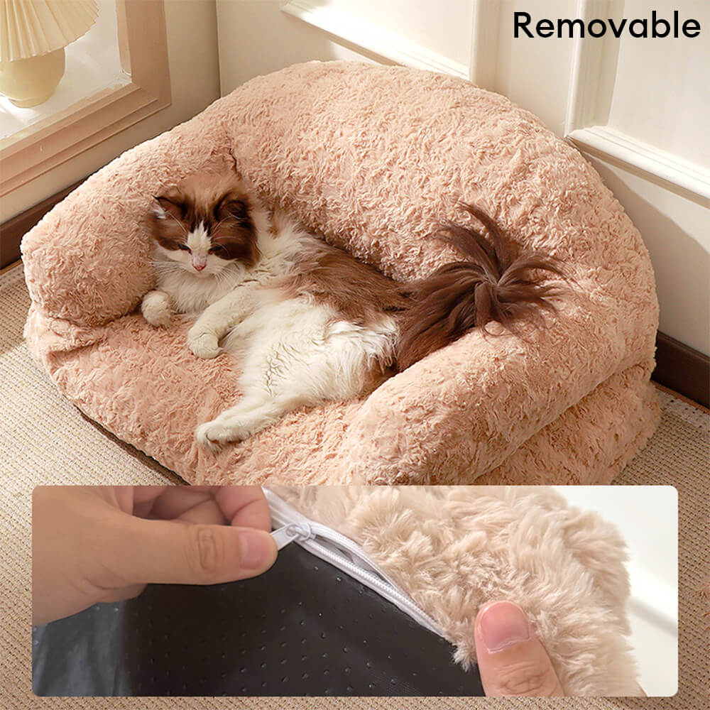 Cozy Full Support Warm Removable Washable Dog & Cat Sofa Bed