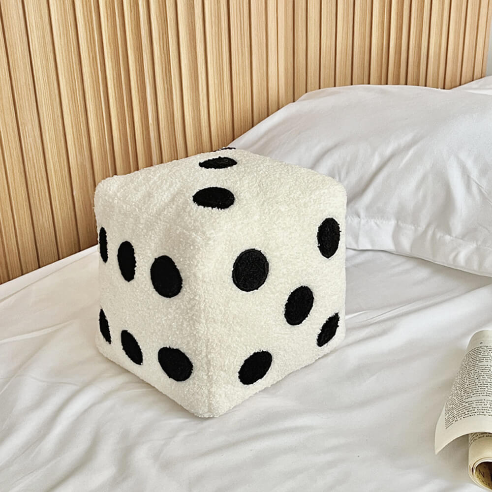 Dice-Shaped Faux Lambswool Sofa Pillow Decorative Cushion