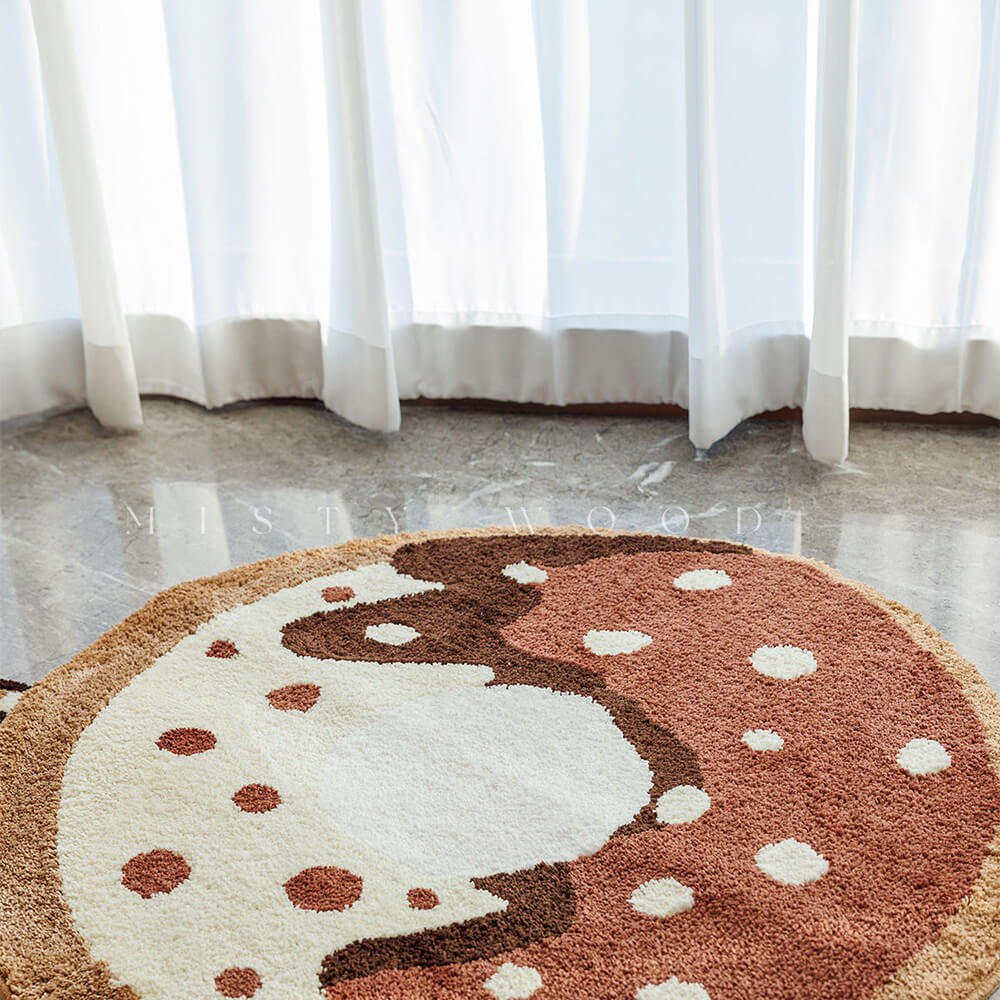 Donut Flocked Non-Slip Living Room Decorative Rug