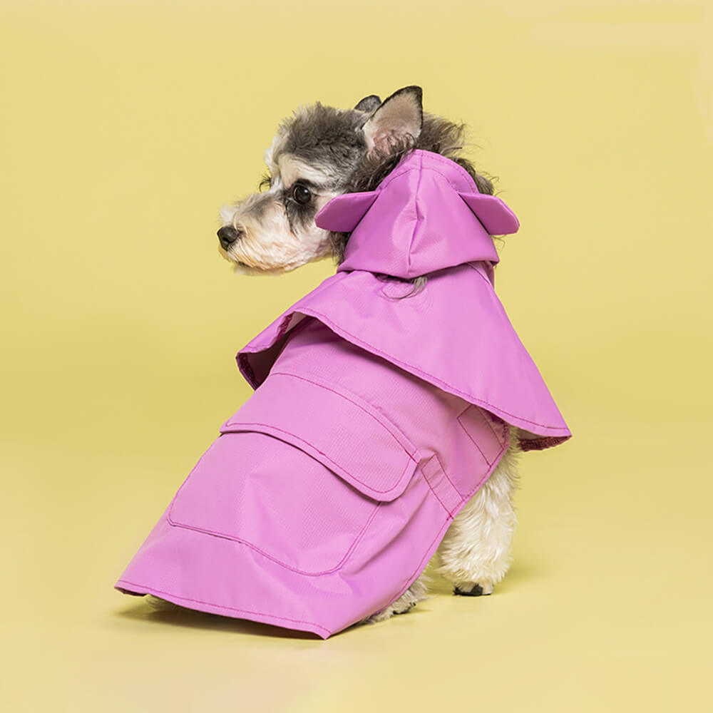 Poncho imperméable léger à capuche pour chien inspiré de la grenouille