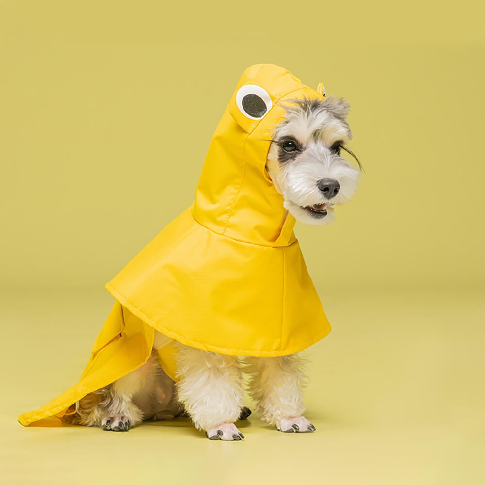 Poncho imperméable léger à capuche pour chien inspiré de la grenouille