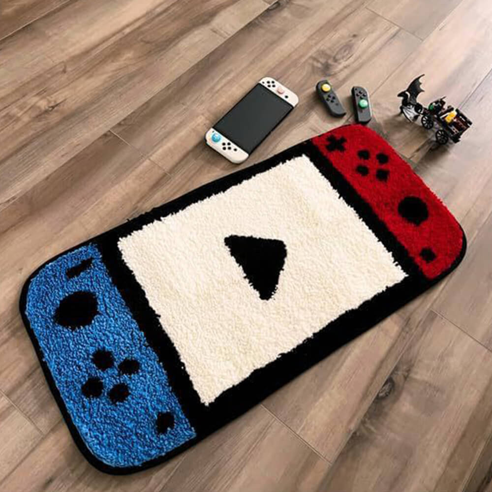 Game Controller Shaped Faux Cashmere Printed Carpet