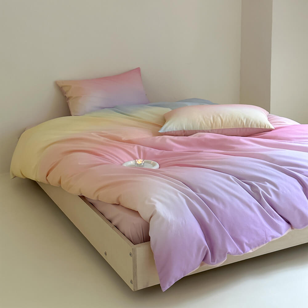 Gradient Color Ultra-Soft Warm Cotton Bed Sheet Set