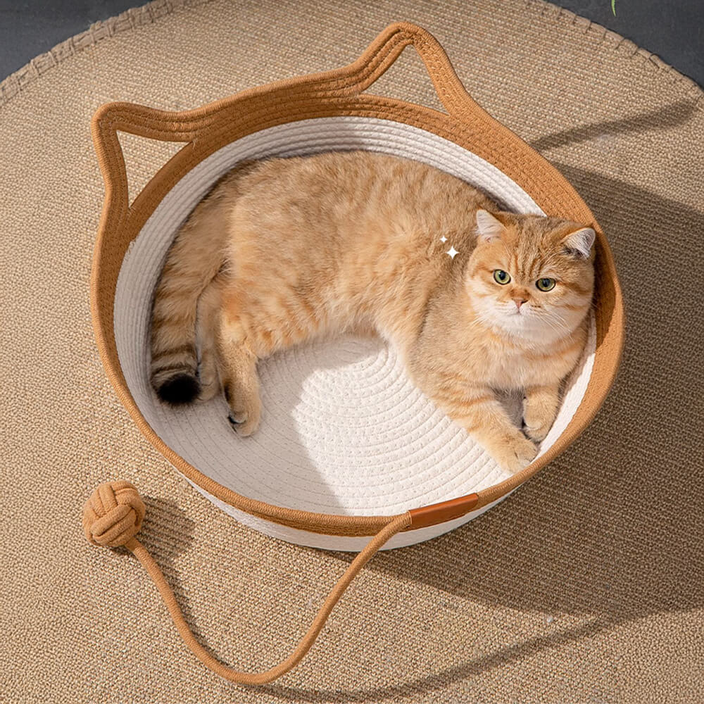 Handmade Cozy Multi-Use Durable Woven Cat Nest Bed