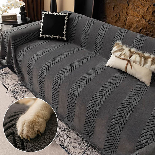 Herringbone Chenille Durable Throw Couch Cover with Seamless Pattern Stitching