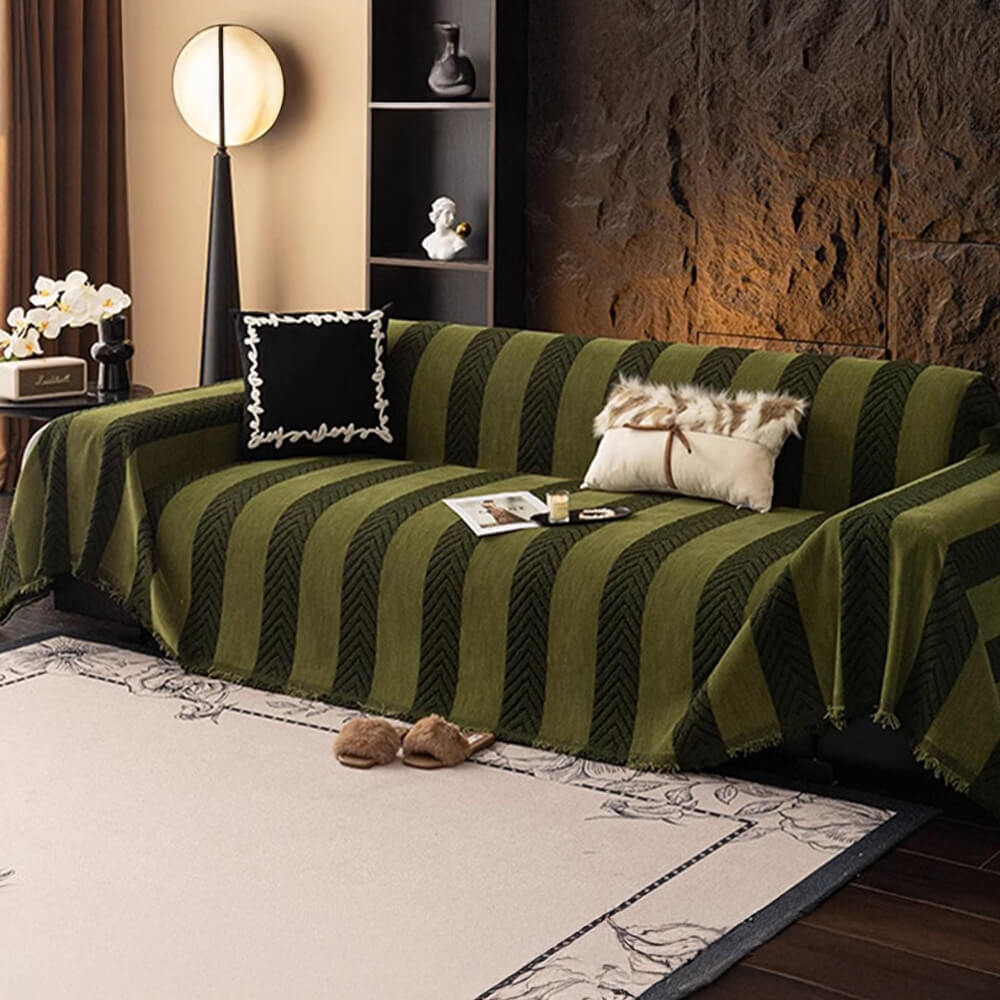 Herringbone Chenille Durable Lanzar una cubierta del sofá con costuras de patrón sin costuras